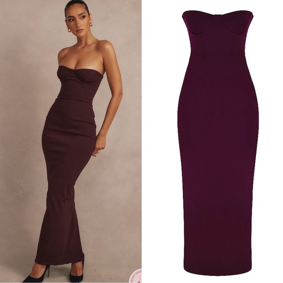 House of CB Dresses & Skirts - ❤️🔥firm price❤️🔥House of cb LUCIA Grape Strapless Corset Maxi Dress